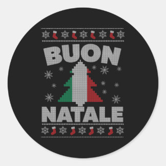 Buon Natale Italian Ugly for and Runder Aufkleber