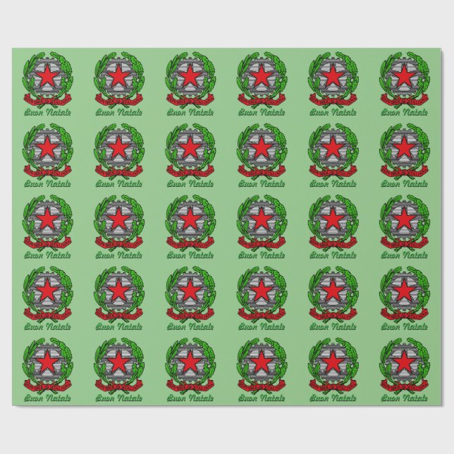 Buon Natale Italien Weihnachten Geschenkpapier (Flach)