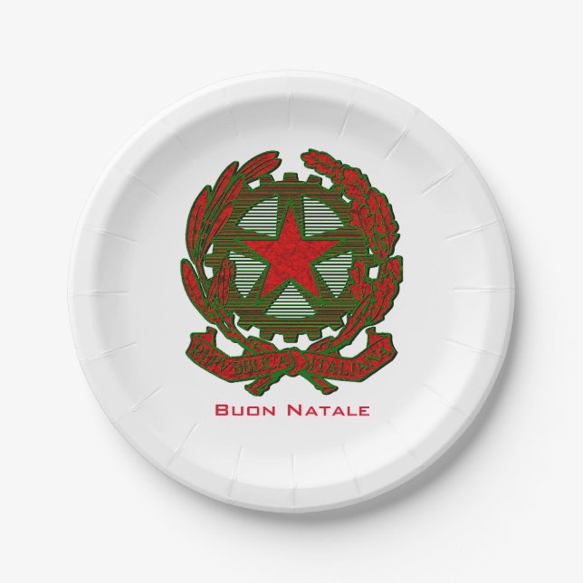 Buon Natale Italiener-Weihnachten Pappteller (Vorderseite)