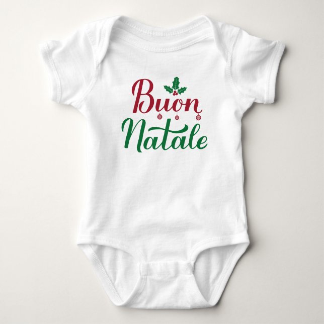 Buon Natale Italienisch Frohe Weihnachten Baby Strampler (Vorderseite)