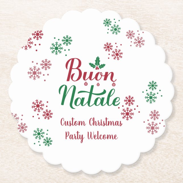Buon Natale Italienisch Frohe Weihnachten Untersetzer (Vorderseite)