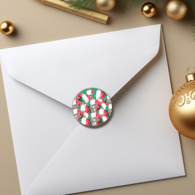 Buon Natale Italienische Fahne Ornamente Aufkleber (Von Creator hochgeladen)