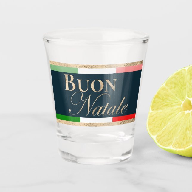 Buon Natale Italienische Fahne Weihnachten Schnapsglas (Vorderseite)