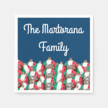 Buon Natale Italienische Fahnen Ornamente Napkins