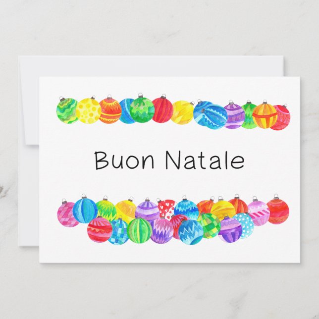 Buon Natale Italienische Weihnachtsbaumwolle, Aqua Einladung (Vorderseite)