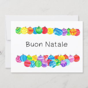 Buon Natale Italienische Weihnachtsbaumwolle, Aqua Einladung