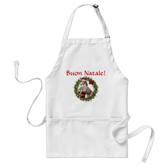 Buon Natale italienische Weihnachtsesel-Schürze Schürze (Vorne)