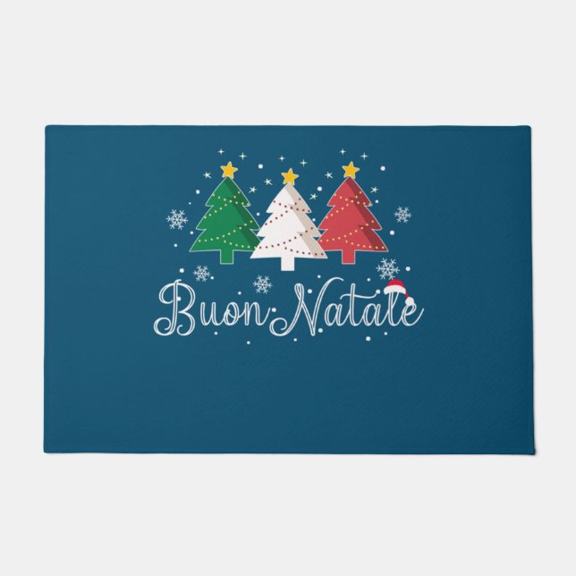 Buon Natale Italienischer Weihnachtsbaum Fußmatte (Vorderseite)