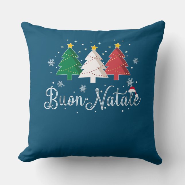 Buon Natale Italienischer Weihnachtsbaum Kissen (Vorderseite)