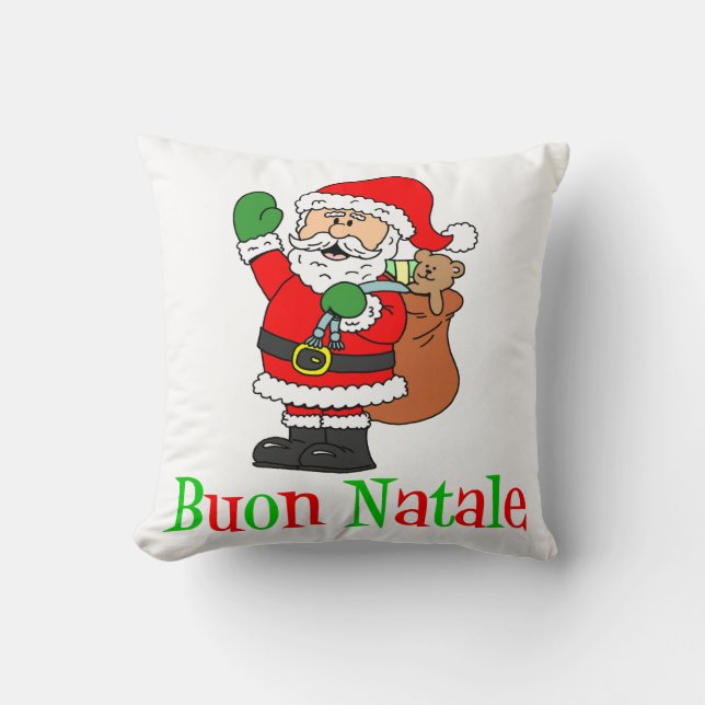 Buon Natale italienisches Weihnachten Sankt Kissen (Vorderseite)