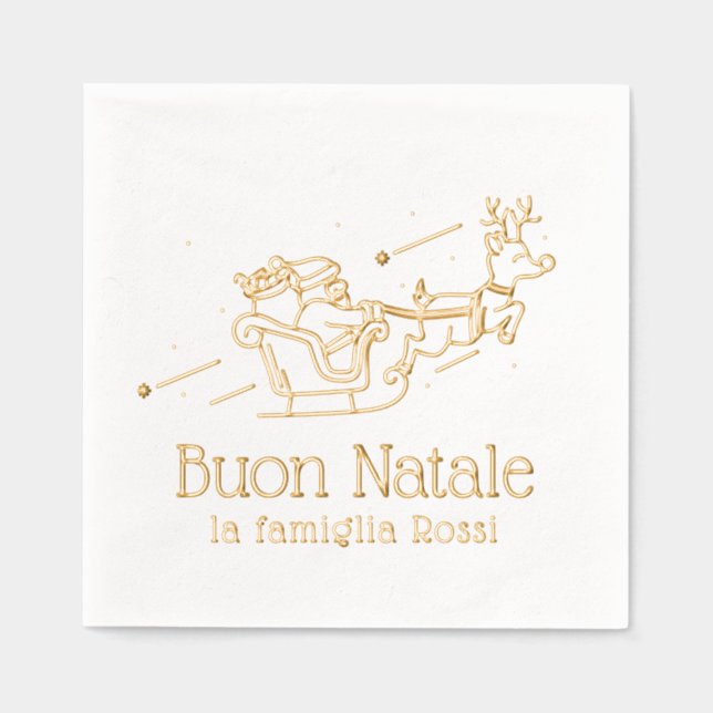 Buon Natale Italienisches Weihnachtsfest Party San Servietten Mit Folie (Vorderseite)