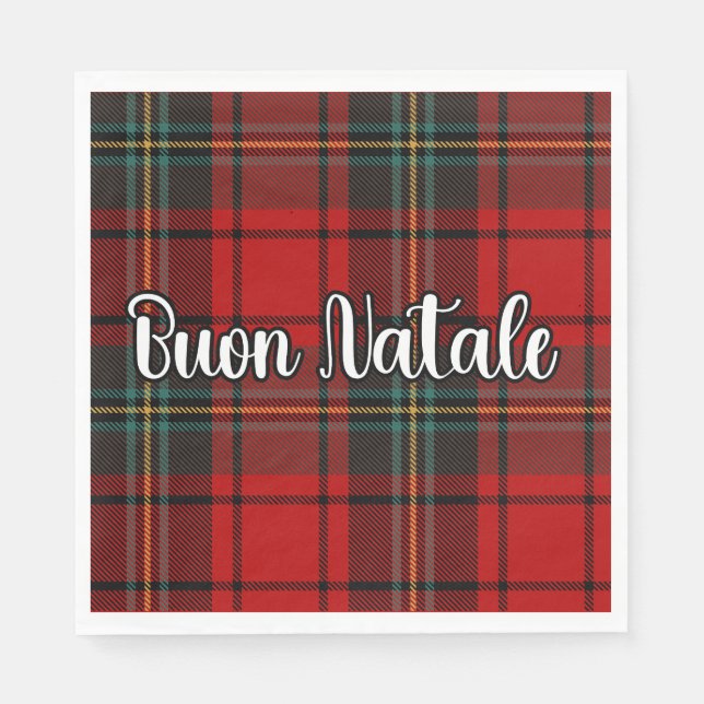 Buon Natale Kariert Serviette (Vorderseite)