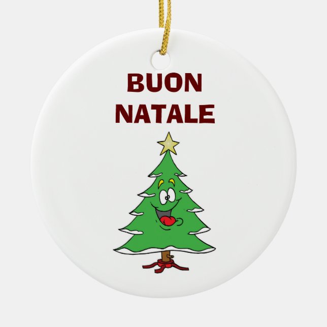 "BUON NATALE" LAUGHTING CHRISTMAS TREE ORNAMENT (Vorne)