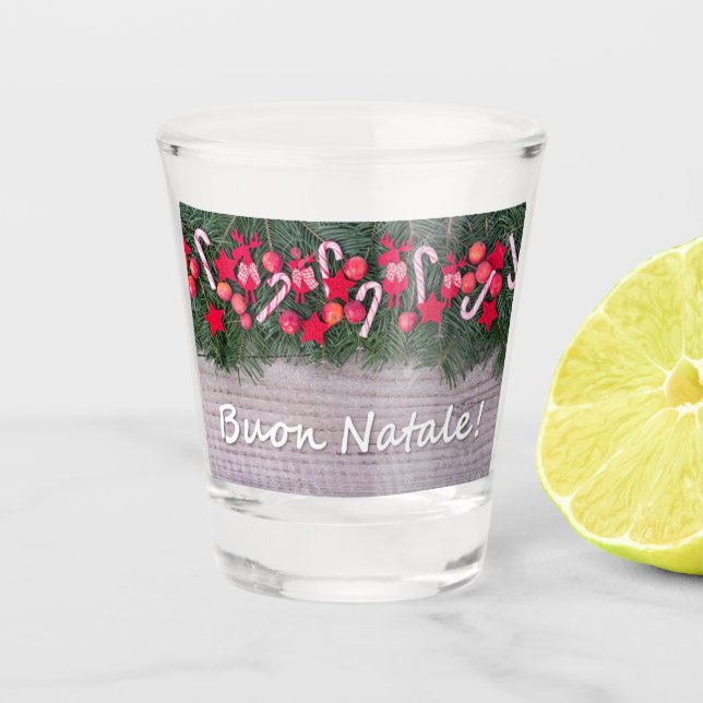 **BUON NATALE** MERRY CHRISTMAS SCHNAPSGLAS (Vorderseite)