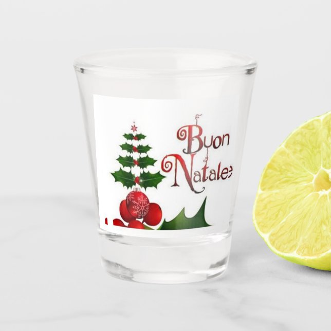 **BUON NATALE** MERRY CHRISTMAS SCHNAPSGLAS (Vorderseite)