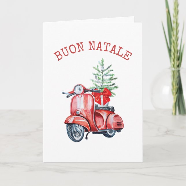 Buon Natale Merry Weihnachtsfeiertag Gruß Dankeskarte (Vorderseite)