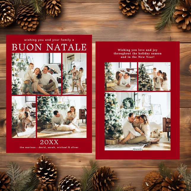 Buon Natale Multi Foto Ferienkarte Feiertagskarte (Von Creator hochgeladen)