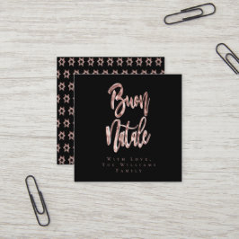 Buon Natale Pink Rose Gold Italienische Weihnachte Quadratische Visitenkarte