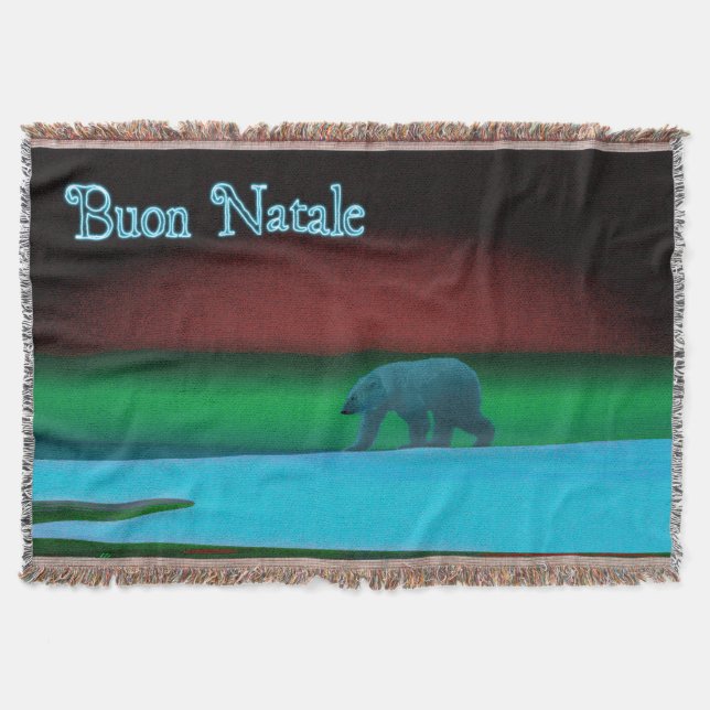 Buon Natale - Polar Lights Polar Bear Decke (Vorderseite)