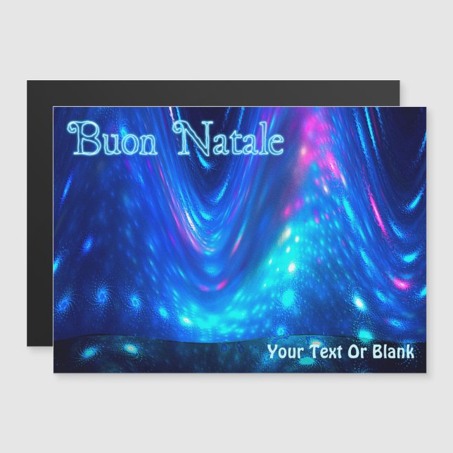 Buon Natale - Qaanaq - Nordlichter Magnetkarte (Vorne/Hinten)