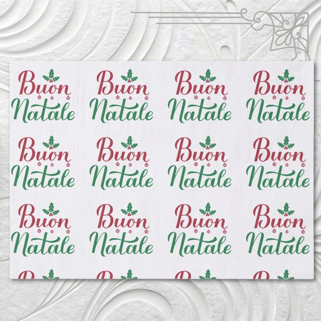 Buon Natale Red und Green Christmas Seidenpapier (Von Creator hochgeladen)