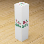 Buon Natale Red und Green Christmas Weinbox<br><div class="desc">Kühne Rot und Grün Italienisch Frohe Weihnachtsfeier Geschenkboxen. Auf 4 Seiten und oben bedruckt.</div>