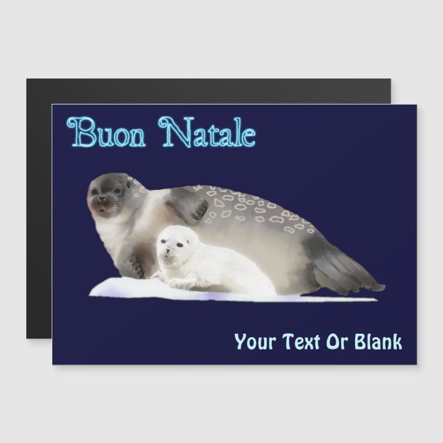 Buon Natale - Ringed Siegel Magnetkarte (Vorne/Hinten)