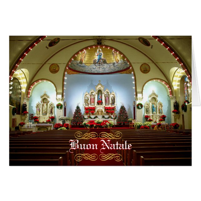 Buon Natale Sanctuary Weihnachtskarte (Vorderseite (Horizontal))