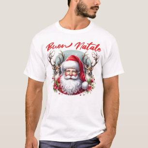 Buon Natale Santa mit Rentier T-Shirt