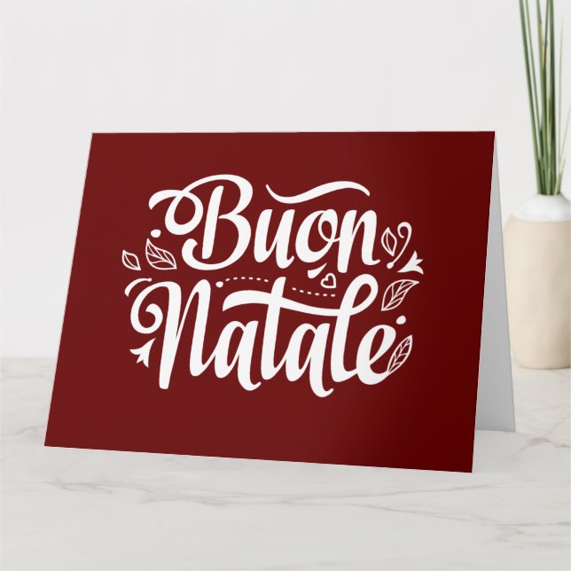 Buon Natale Simple Red Italian Christmas Gruß Karte (Vorderseite)