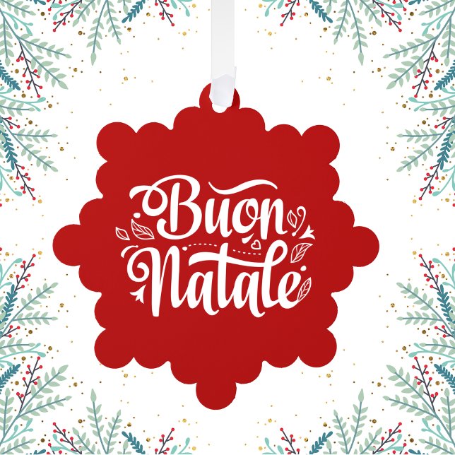 Buon Natale Simple Red Tag Ornament Karte (Von Creator hochgeladen)