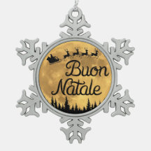 Buon Natale Snowflake Gerahmtes Ornament