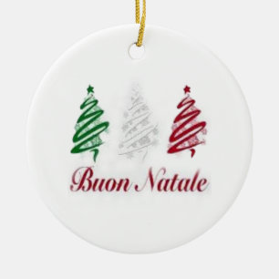 Buon Natale Tri Color Christmas Ornament