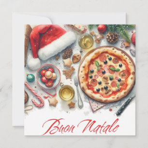 Buon Natale Watercolor Italienisches Weihnachtsfes Einladung