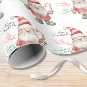 Buon Natale Watercolor-Weihnachtsmann-Geschenkverp Geschenkpapier