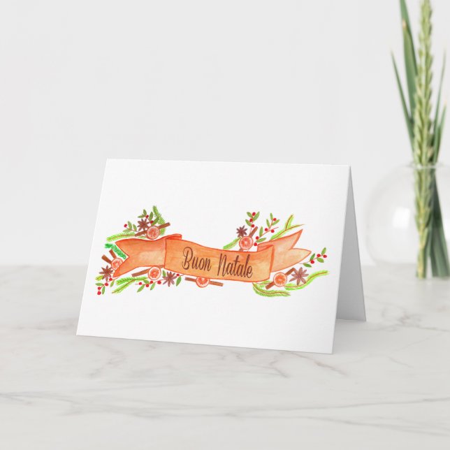 Buon Natale, Weihnachtsbanner Feiertagskarte (Vorderseite)