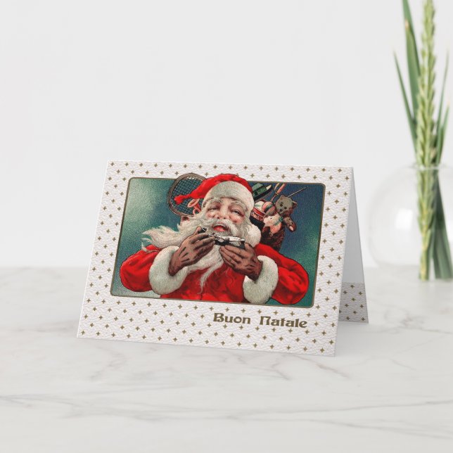 Buon Natale. Weihnachtskarte auf Italienisch Feiertagskarte (Vorderseite)
