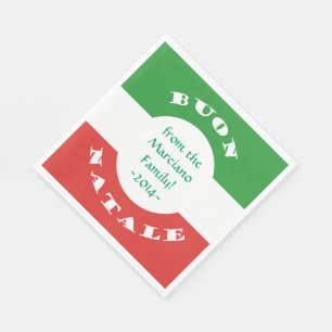 Buon Natale WeihnachtsParty-italienische Flagge Serviette