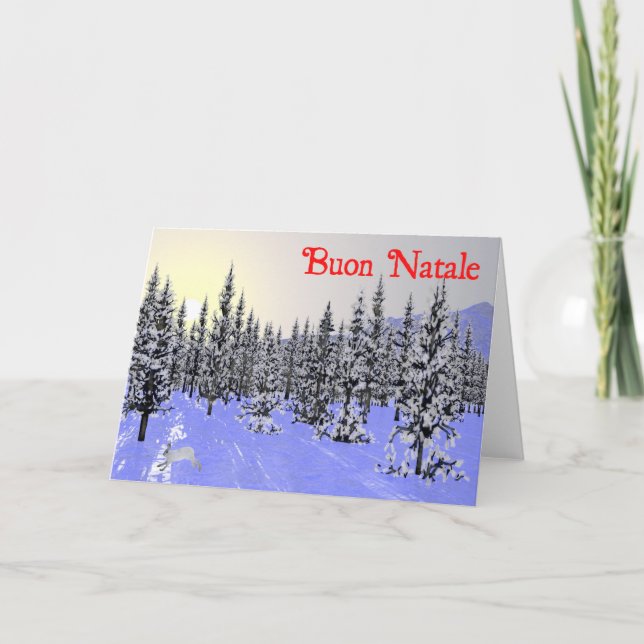 Buon Natale - Winter-Sonnenwende Feiertagskarte (Vorderseite)