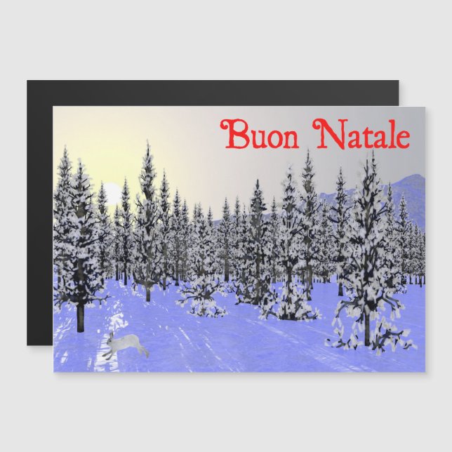 Buon Natale - Wintersolstice Magnetkarte (Vorne/Hinten)