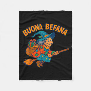Buona Befana Hexen Kinder Jungen Mädchen Italienis Fleecedecke
