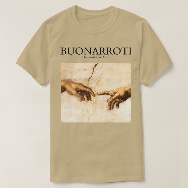 Buonarroti Die Schöpfung Adams T-Shirt (Design vorne)
