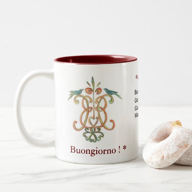 Buongiorno - guter Morgen zwei-tonte Tasse (Mit Donut)