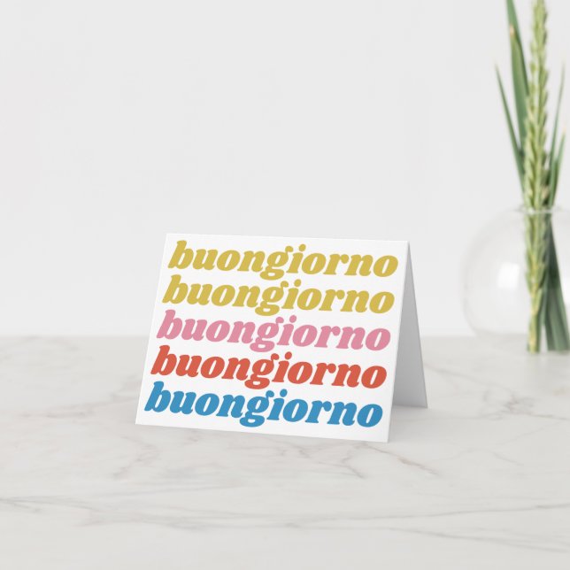 Buongiorno Italian Hello Typografy Niedlich Retro (Vorderseite)