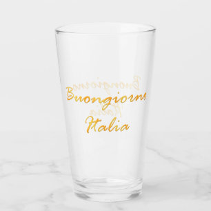 Buongiorno Italien. Lustiger Steigungs-Text Glas