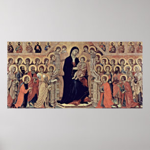 Buoninsegna - Engel inthronisierten Madonna und Poster