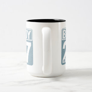 Buoy 27 Surf Club   Vintage Küste Zweifarbige Tasse