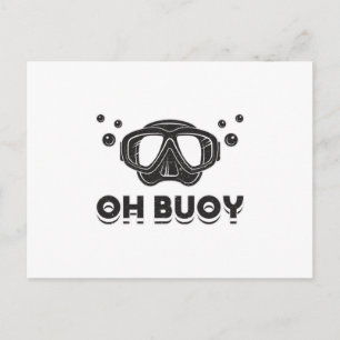 Buoy Scuba Diver Ocean Deep Sea Diving Postkarte