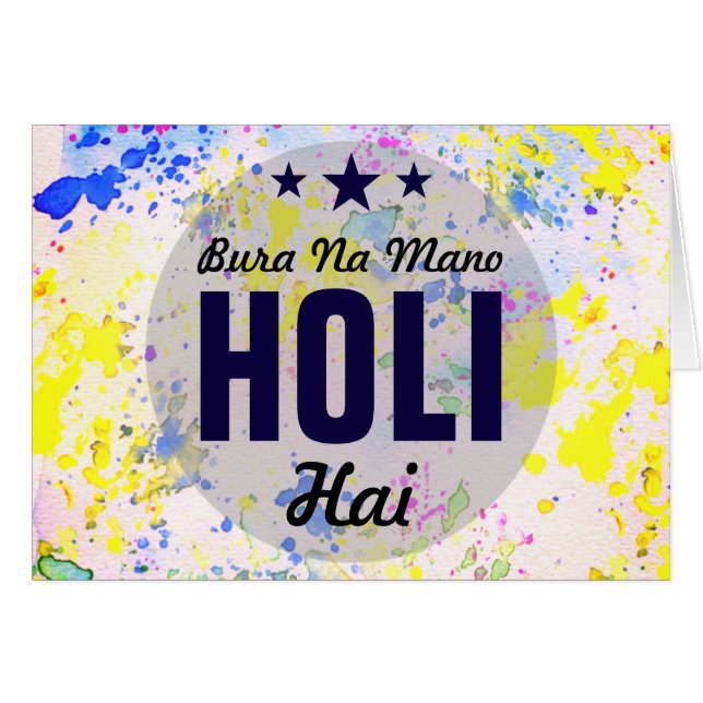Bura-Na Mano Holi Hai | modernes buntes (Vorderseite (Horizontal))