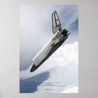 Buran-Raumflugzeug beim Sinkflug durch die Wolken Poster